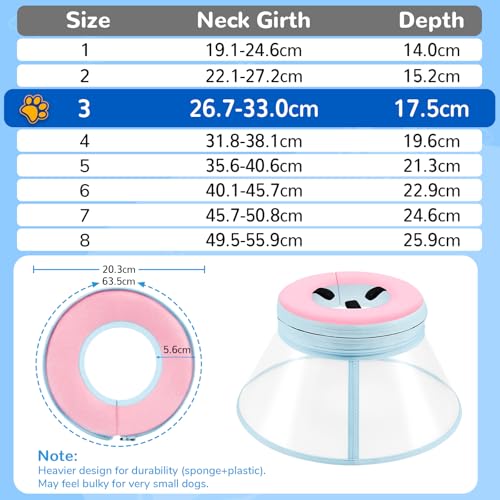 Collerette chiens mousse rose taille 3 pour repos confortable