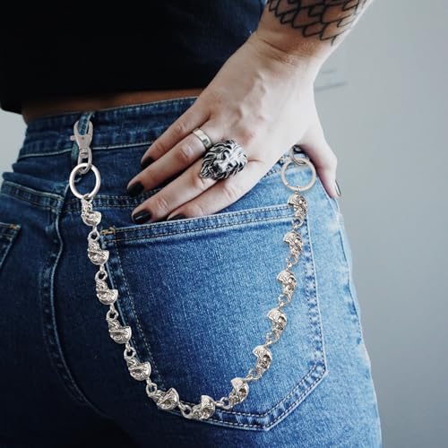 KESYOO Metal Trouser Chain with Skull Design Stylish and Durable Waist Chain for Men and Women Perfect for Nightclubs and Parties3