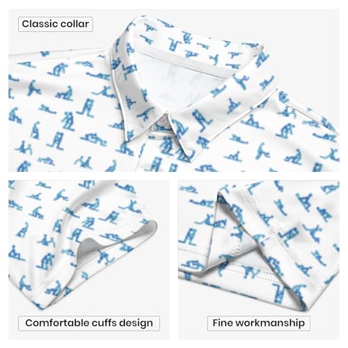Funny Golf Shirts for Men,Lightweight Casual Hawaiian Shirts,Moisture-Wicking Short Sleeve Collared Shirt3