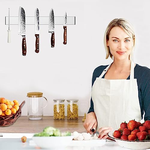 Nutabevr 30cm porta coltelli cucina magnetico, Portacoltelli Magnetico in Acciaio Inox, Striscia magnetico che può essere installato senza forare, per coltelli da cucina, coltelli da frutta, forbici - immagine 4