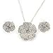 Produktbild Klar österreichischen Kristall Blume Anhänger mit Silber Ton Kette und Ohrstecker Set  46 cm L/5 cm EXT  in Geschenkbox
