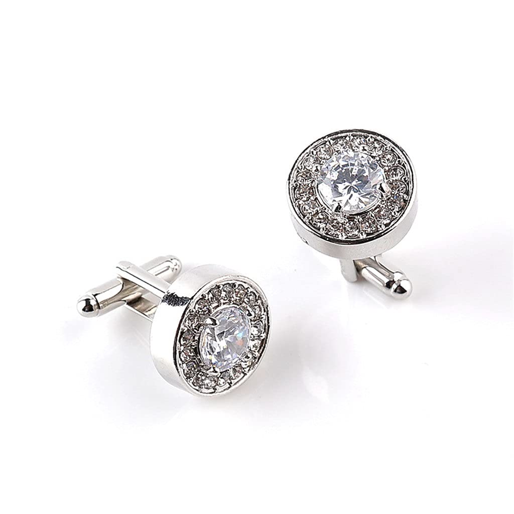 Gemelos De Camisa para Hombre Gemelos De Moda con Incrustaciones De Diamantes Los Clavos para Puños Son Resistentes A La Oxidación Y Duraderos