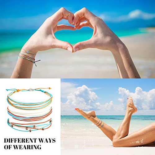 Hicarer 21 Pieces Surfer Wave Bracelet Ocean Wave Adjustable Waterproof Handmade Friendship Bracelet Summer Sunflower Bracelets Anklets Jewelry For Women Teen Girls(Cool Style) #TOP3