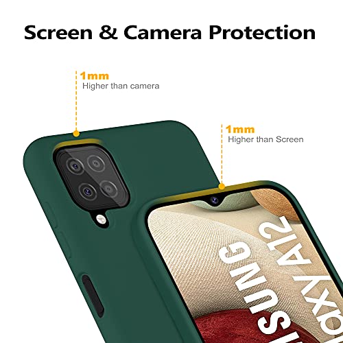 YATWIN Silikon Hülle kompatibel mit Samsung Galaxy A12/M12, Handyhülle für Samsung Galaxy A12/M12, Soft-Touch, Stoßfest, Staubdicht, Kratzfeste Ganzkörper Schutzhülle, Grün – Bild 3