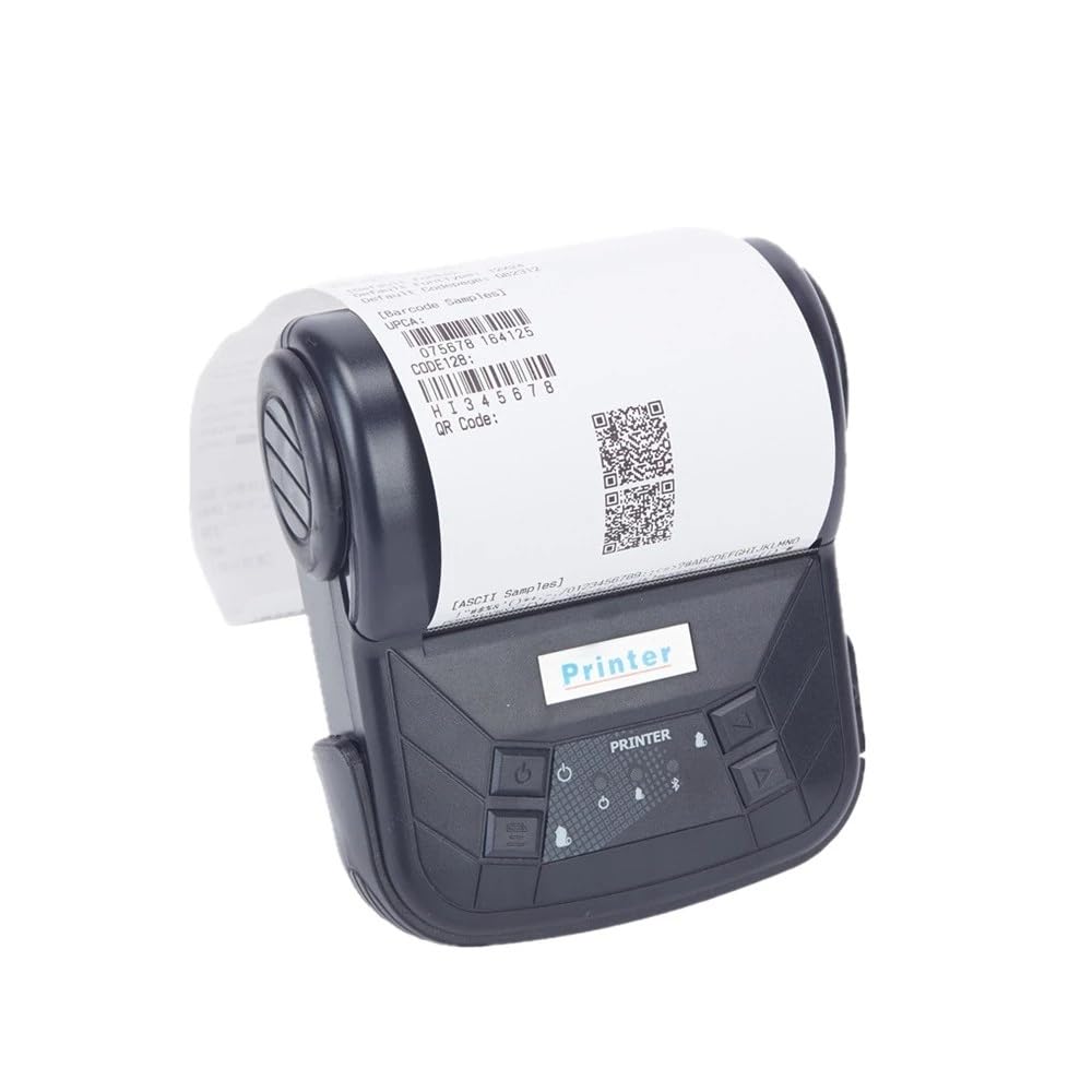 Imprimante Portable, Mini imprimante Thermique Portable POS Bluetooth for factures 80 mm(Zwart)
