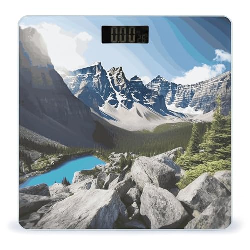Báscula digital de baño Mountains con vidrio templado miniatura 1