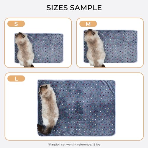 Image of 1 Pack 3 Blankets Super Soft Cute Dot Pattern Pet Blanket Flannel Throw for Dog Puppy Cat Dot Small(23x16), Grey