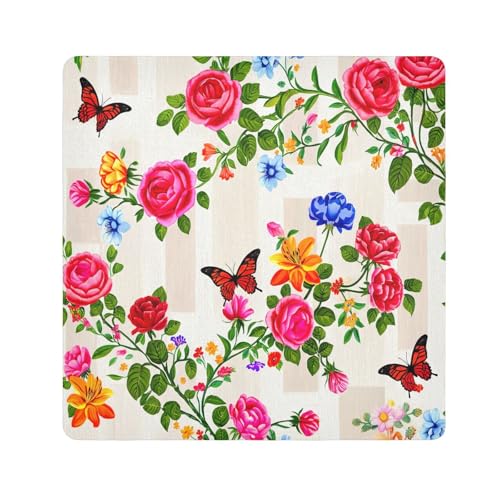 ODAWA Camera Dust Bag 21.7 In, Floral Colorful Roses Makeup Wrap Cloth Bag, Easy-Storage Magic Cloths for Camera