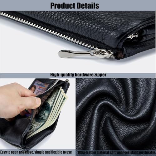 Unisex Pebble Leather Wallet, Short Genuine Leather Purse For Coins And Cards, Small Compact Bifold Pocket Purse With Credit Card Holder, 5.3in Clutch Organizer, Small Wallets For Women (F)3