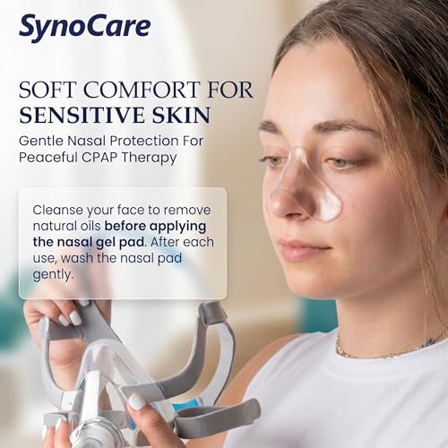 Image of CPAP Nose Pads (Pack of 2), Soft Nasal Gel Pads for CPAP Masks, Leak Prevention, Customizable & Trim-to-Size, Reusable & Washable Nose Protector for Sleep Apnea Therapy