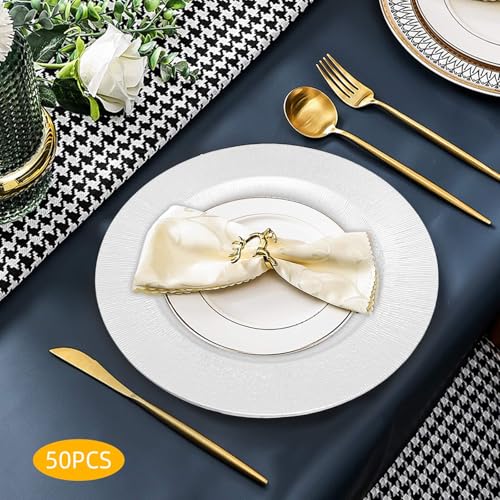 50 Platos Plateados Desechables para Aperitivos miniatura 4