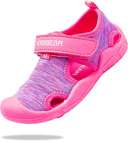 ChayChax Zapatos de Agua para Niños Sandalias con Punta Cerrada de Deportivo Secado Rápido Zapatillas de Playa Piscina Natación, Rosa, 26 EU