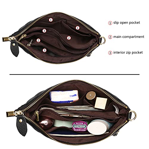 Image of Uromee Wristlet Wallet Clutch Purses for Women Genuine Leather Crossbody Bag Handbag with Detachable Shoulder Chain