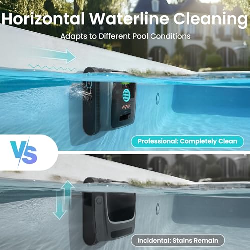 Image of Aiper Scuba S3 Robotic Pool Cleaner, Advanced Sensor & Path Planning, Waterline Scrubbing, Smart Parking & App Control, Dual Filtration, Strong Suction for All Inground Pools, Black