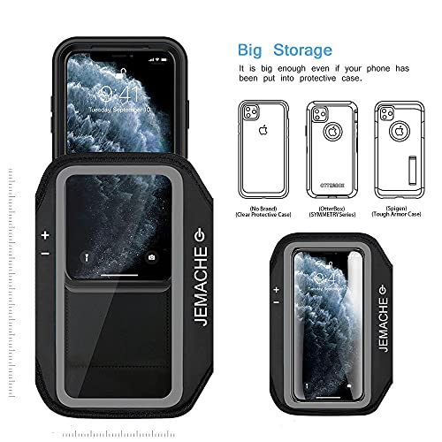 Iphone 14 Pro Max, 13 Pro Max, 14 Plus Armband, Jemache Water Resistant Gym Running Workouts Arm Band Case For Iphone 14 Plus, 14/13/12/11 Pro Max, Xs Max (Black) #TOP5