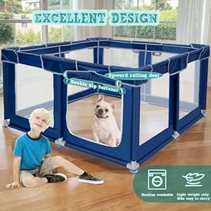 50x50x25 2 inches dog playpen with gate pet playpen for puppies dogs dog fence puppy playpen for indoor  outdoor sturdy safety dog pen with thickened fabric high strength nylon wire mesh   cucciolini doodles