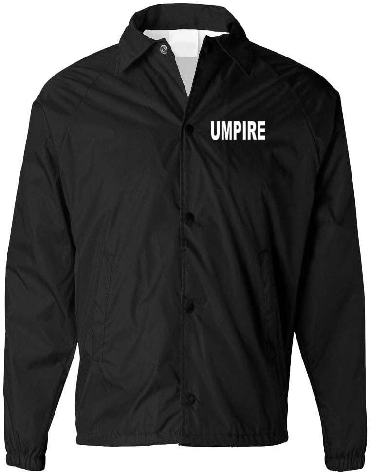 Umpire Baseball Coaches Jackets Event Staff Men’s and Women’s Outerwear Referee Official Sports Windbreaker (US, Alpha, XX-Large, Regular, Regular, Black)