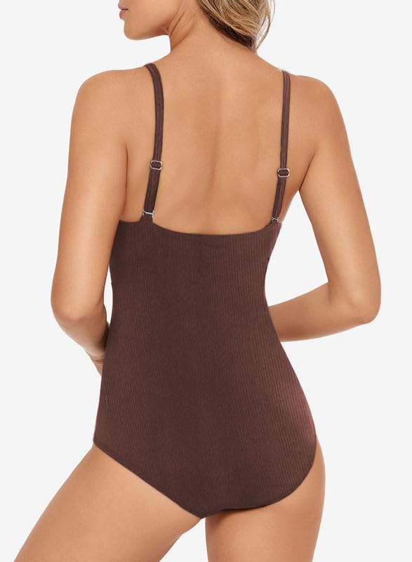 Dokotoo Women's One-Piece Swimsuits Adjustable Strap Cutout Monokini Padded Tummy Control Slimming Swimwear Bathing Suits2