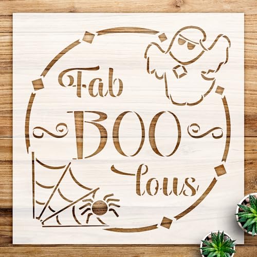 Ghost Spider Web Stencil Pattern for Halloween Decor, Reusable Mylar Template, Ideal for Walls, Crafts, and Home Decoration Projects - Size A2 (16.5