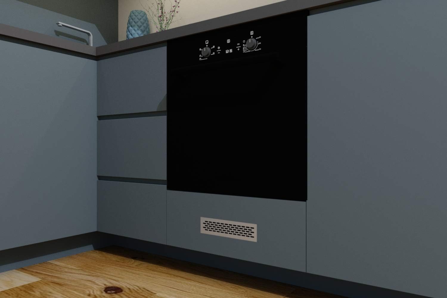 Ventilation Grille Aluminium 60 x 245 mm Ventilation Grille Door Fridge