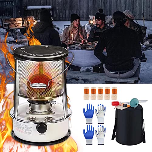 Calentador de estufa de petróleo grande con protección contra caídas, estufa de petróleo para interiores, calentador de petróleo con borrado automático, calentador de tienda de calefacción p