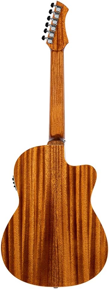 Ortega Guitars Performer Series Left-Handed Acoustic-Electric Nylon Classical Guitar, angled view