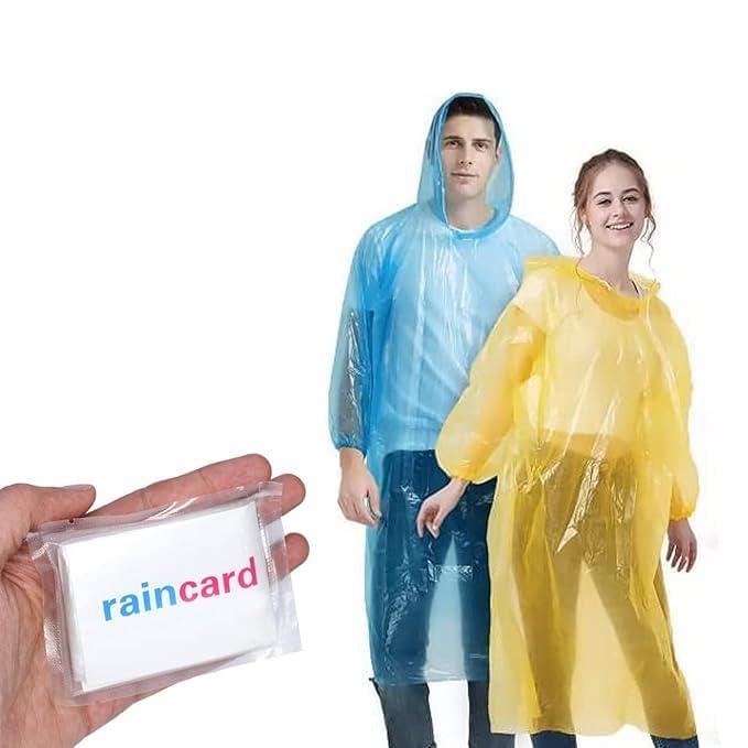 10 PCS RAIN Card for Emergency Use Waterproof with Smallest Pocket Size RAIN Mini Umbrella Travel Handy Folding RAIN Cover Rain Protection Card for Commuters and Backpackers