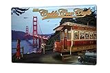 Größe: 20 x 30 cm LEotiE SINCE 2004 Blechschild Stadt Deko San Francisco Restaurant Golden Gate Bridge Amerika Metallschild 20X30 cm