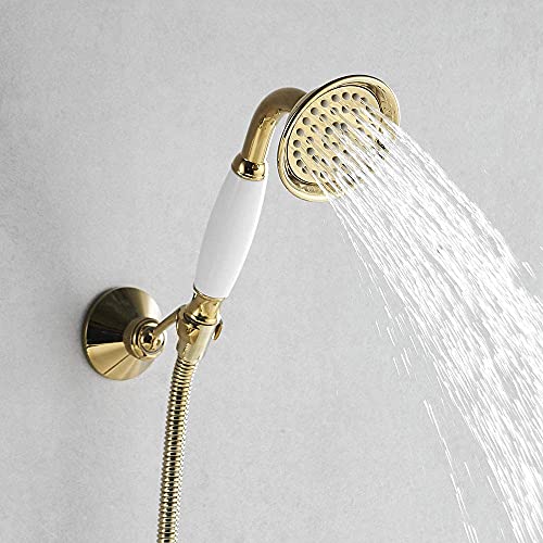 Robinet de douche à double commande avec ensemble de bain blanc pour réglage précis