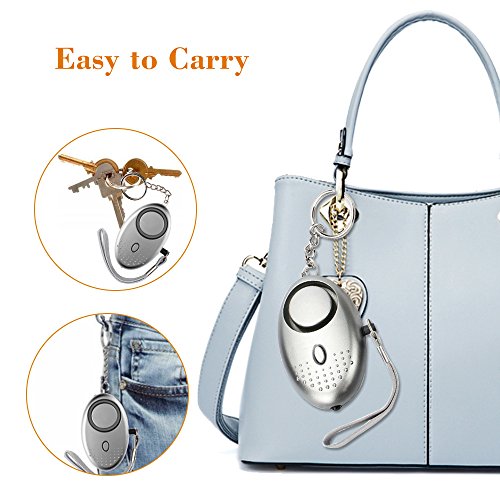 KKmoon Alarme pessoal 120-130dB Som de Emergência Auto-Defesa Alarme de Segurança Chaveiro Lanterna