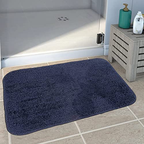Image of Door Mats for Home | Door Mats for Home Entrance | Door Mat for Bathroom| Soft & Super Absorbent Mats for Shower | Washable, Non-Slip & Quick-Drying Mats (Pack of 2) (Dark Blue)