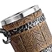 SBYMX Holzart Beer Mug 450 ml Simulation Wooden Barrel Beer Mug Double Wall Drinking Cup Metal Insulated Drinking