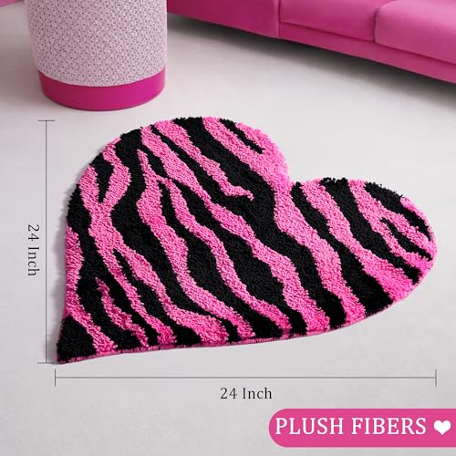 Tapete de peluche rosa corazón cebra 24 pulgadas miniatura 3