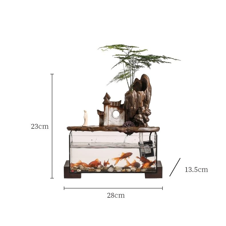 Fuente Decorativa de jardín, Fuente de Agua con Cascada, de cerámica, Feng Shui Zen, decoración para salón, Dormitorio, Oficina