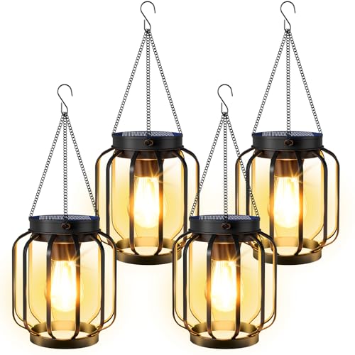 4-Pack Waterproof Solar Hanging Lanterns - 24.99 w/ Code + 50% Off Code 9QQMXQYH - image 1