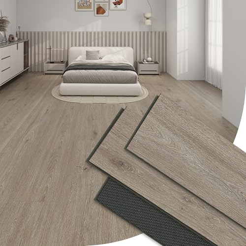28.68 Sq.Ft SPC Vinyl Flooring Plank Click‑Lock Rigid Core Waterproof Wood Look LVP Floor Tile 12 Planks with IXPE Pad 7.18'×48' x5 mm 12mil Wear Layer Scratch & Dent Resistant(Grand Goldin-Box)
