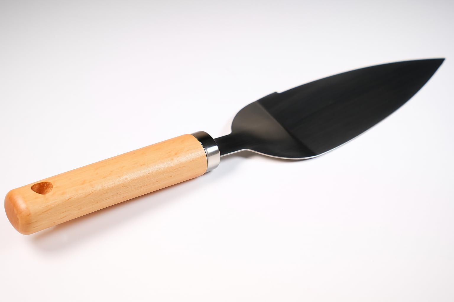 Bambu Saplı Paslanmaz Çelik Pasta Servis Spatulası,Tırtık Kenarlı Pasta Pizza Servis Spatulası,Velor Home.
