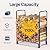 VIVOHOME 3ft Heavy Duty Firewood Rack with Zippered Cover, Outdoor Log Holder Storage, Black and 3ft Heavy Duty Firewood Rack Cover, 600D Oxford, Weather-Resistant with Zipper & Hook Loop Tape, Brown