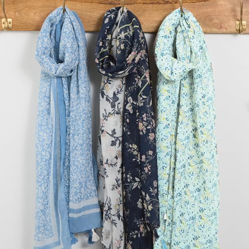 Hadley Wren Womens Lightweight Floral Scarf With Tassels4