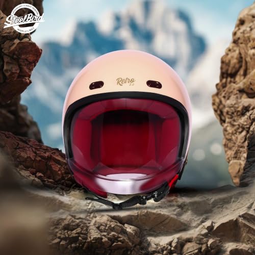 Image of Steelbird SBH-67 Retro 5.0 DOT and ISI Certified Open Face Helmet for Men and Women