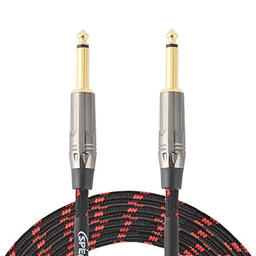 SPEAKFRIENDS 20ft Guitar Instrument Cable, 1/4 Inch TS to 1/4 Inch TS, 1/4
