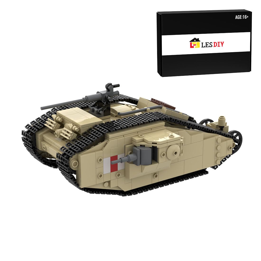 Mark II Tank Building Block Set, WWI Military Model Assembly Kit (748PCS)