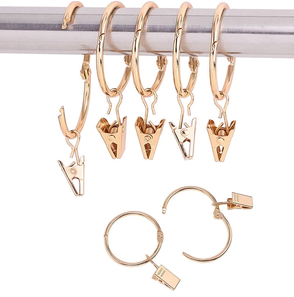 Ganci Per Tenda GARDINIA 20 Pezzi - Metallico Nichel Per Cavi Tende, 4.3x2.2cm