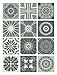 Panorama Stickers Carrelage Adhésif Cuisine Salle de Bain 24 Pièces de 20x20cm Hydraulique Vert - Autocollant adhésif en Vinyle pour Carreaux muraux - Sticker Autocollant Carrelage