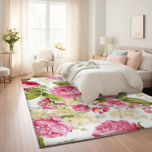 Tapis de salon rose moderne 180x240 tapis à poils courts