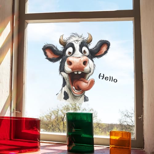 Vinilos decorativos de vinilo para pared con diseño de vaca divertida miniatura 4