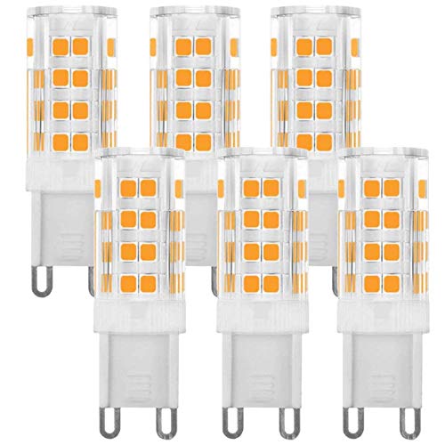Ampoule LED G9 5W ,Lampe équivalente 35W 350Lm (AC 220V-240V) Base 35W G9 à Deux Broches ,Non dimmable-pour éclairage paysager ,6 pièces par Paquet ,Ampoule Blanc Froid Cover