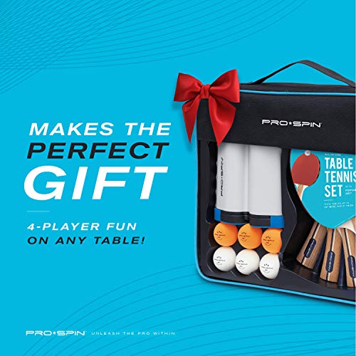 PRO-SPIN All-in-One Portable Ping Pong Paddles Set | Table Tennis Set with Retractable Ping Pong Net (Up to 72" Wide) | Premium Paddles, 3-Star Balls | Storage Case | Game Table | Family Fun | Gift - Image 9