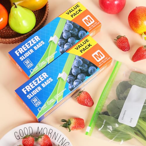 Bolsas de almacenamiento con cierre para evitar derrames y organizar neveras colapsadas 8