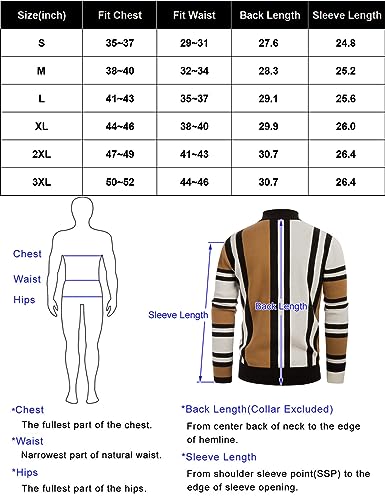 GRACE-KARIN-Mens-Vintage-Stripes-Pullover-Stand-Collar-Mockneck-Jumper-Sweater - DumpADate.com